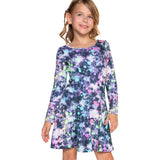 Long Sleeve Tie Dye Rainbow Splatter Dress