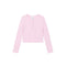 a light pink long-sleeve henley shirt with three buttons set against a plain white background.