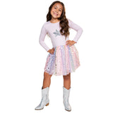 Long Sleeve Silver Star Tulle Dress