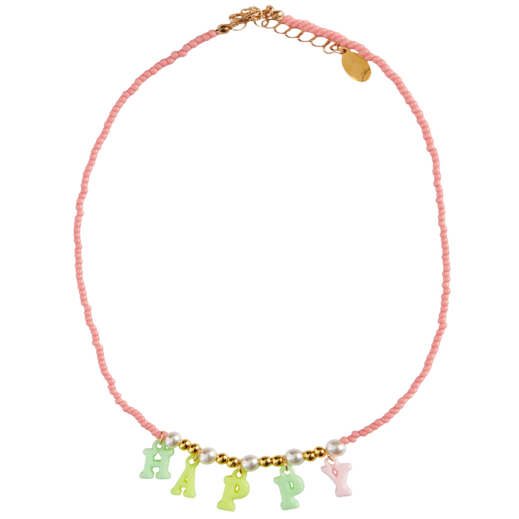 Happy Pink Bead Necklace - Denny's
