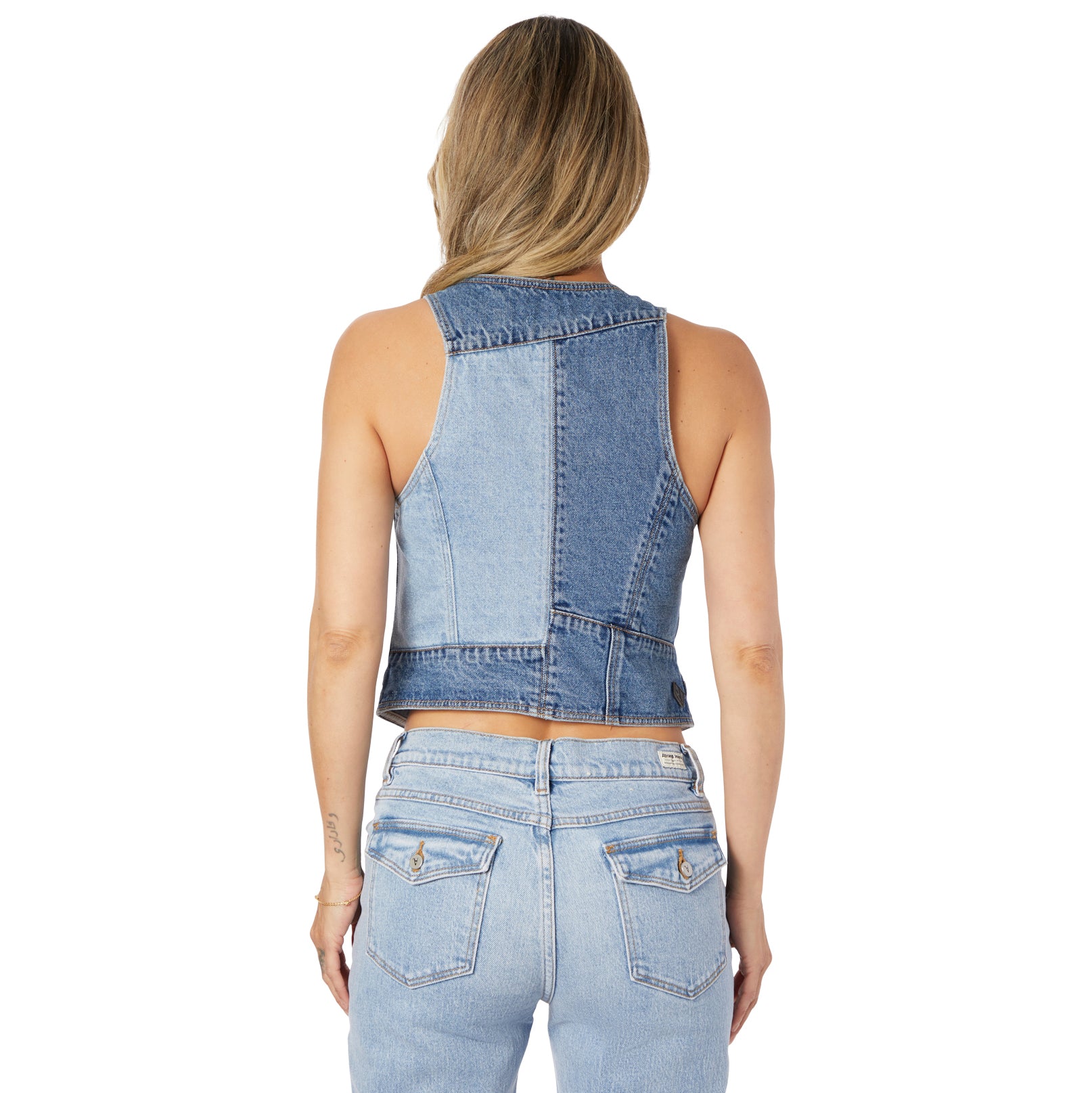 Patchwork Denim Vest - Denny's