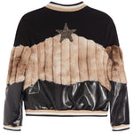 Glitter Stars Faux Fur Jacket - Denny's