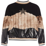 Glitter Stars Faux Fur Jacket - Denny's