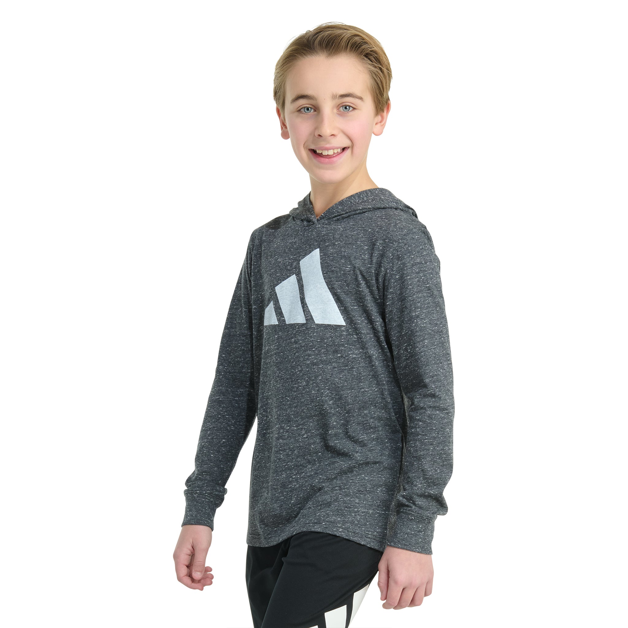 Snow Heather Hooded Long Sleeve Tee - Denny's
