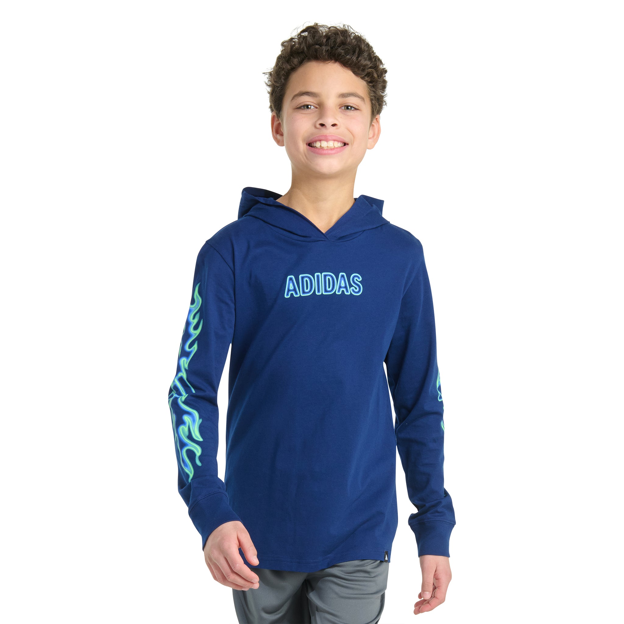 Flame Hooded Long Sleeve Tee - Denny's