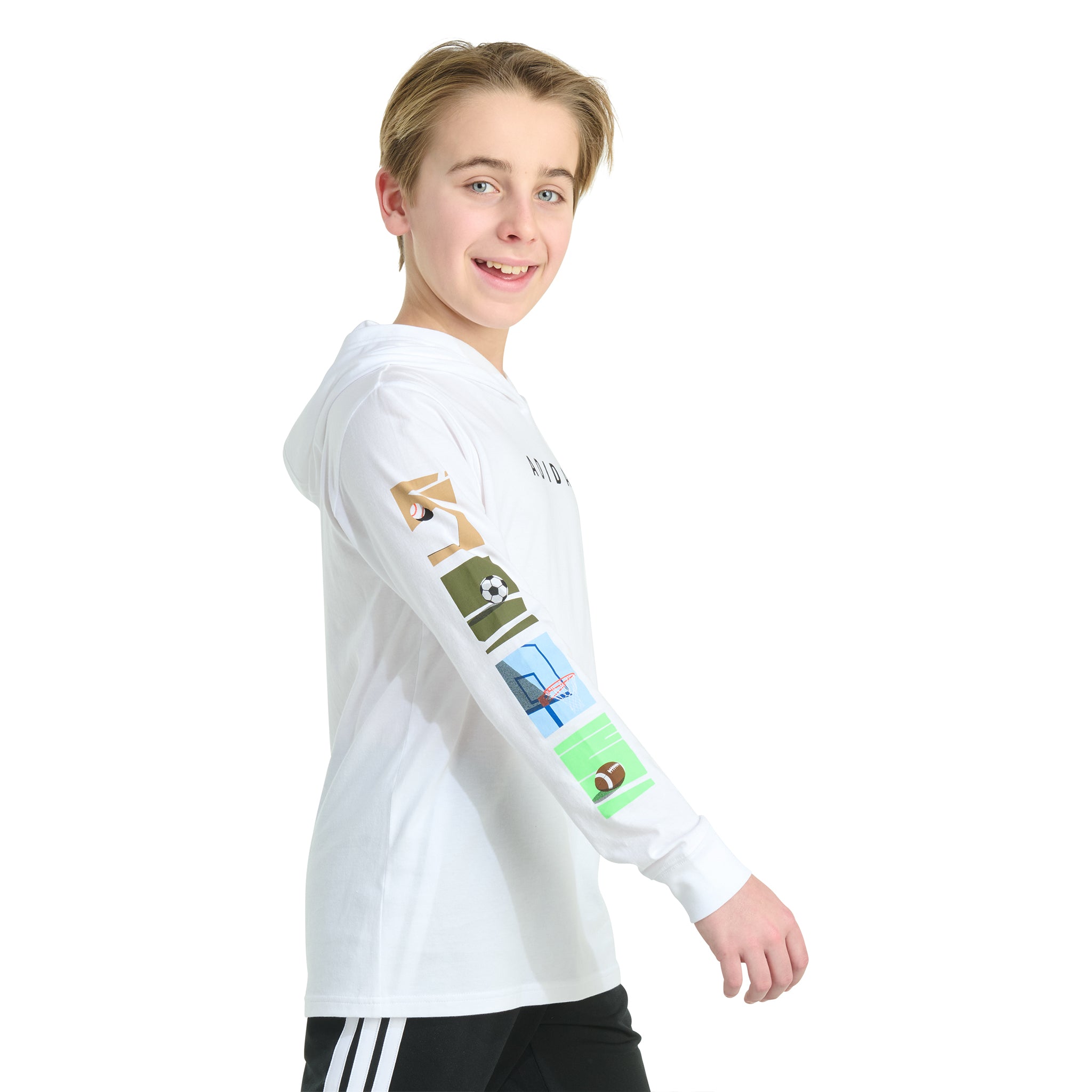 Multi Sport Stack Hooded Long Sleeve Tee - Denny's