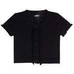 Addison Ruffle Short Sleeve Cardigan - Denny's
