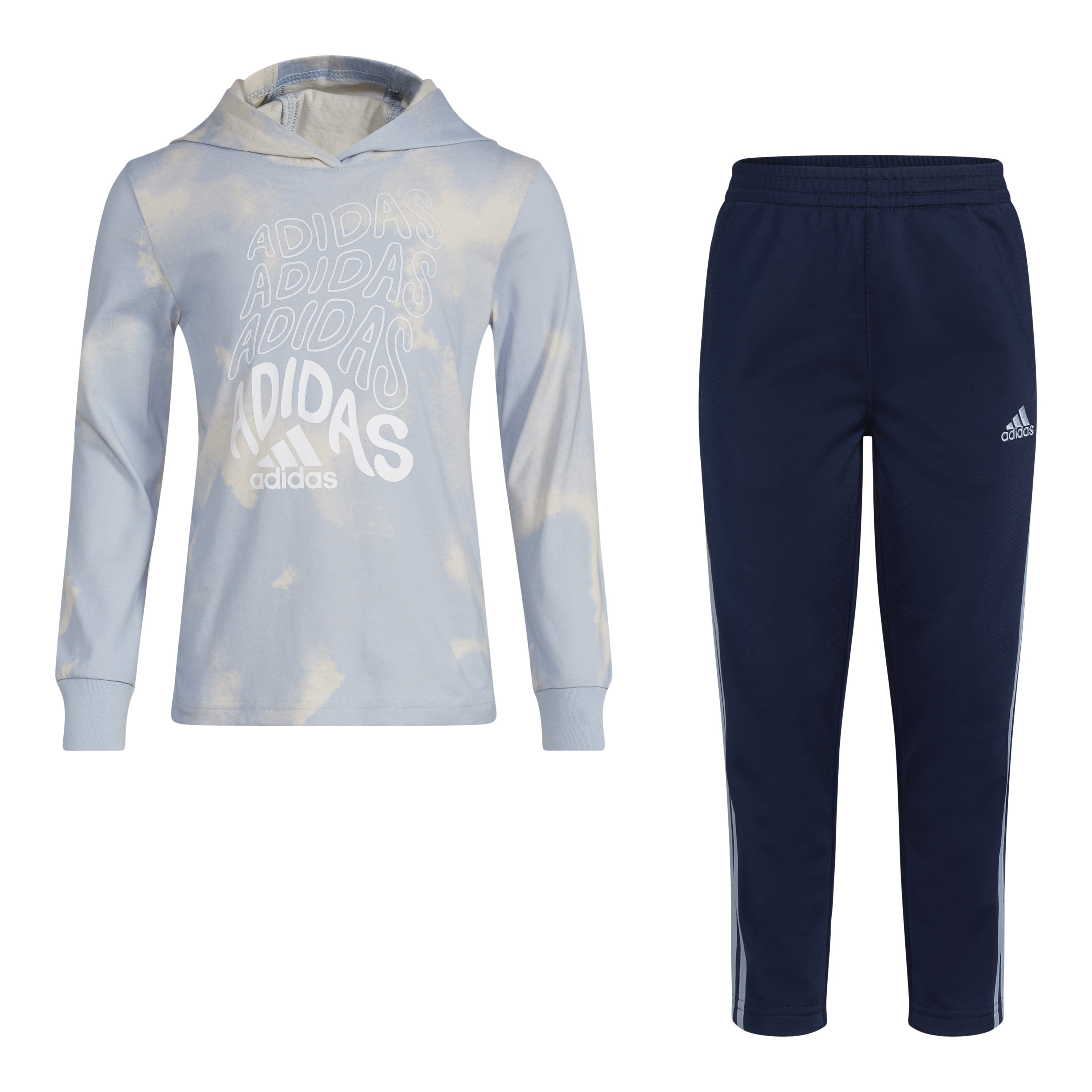 Printed Hooded Tee Pant Set - Denny's
