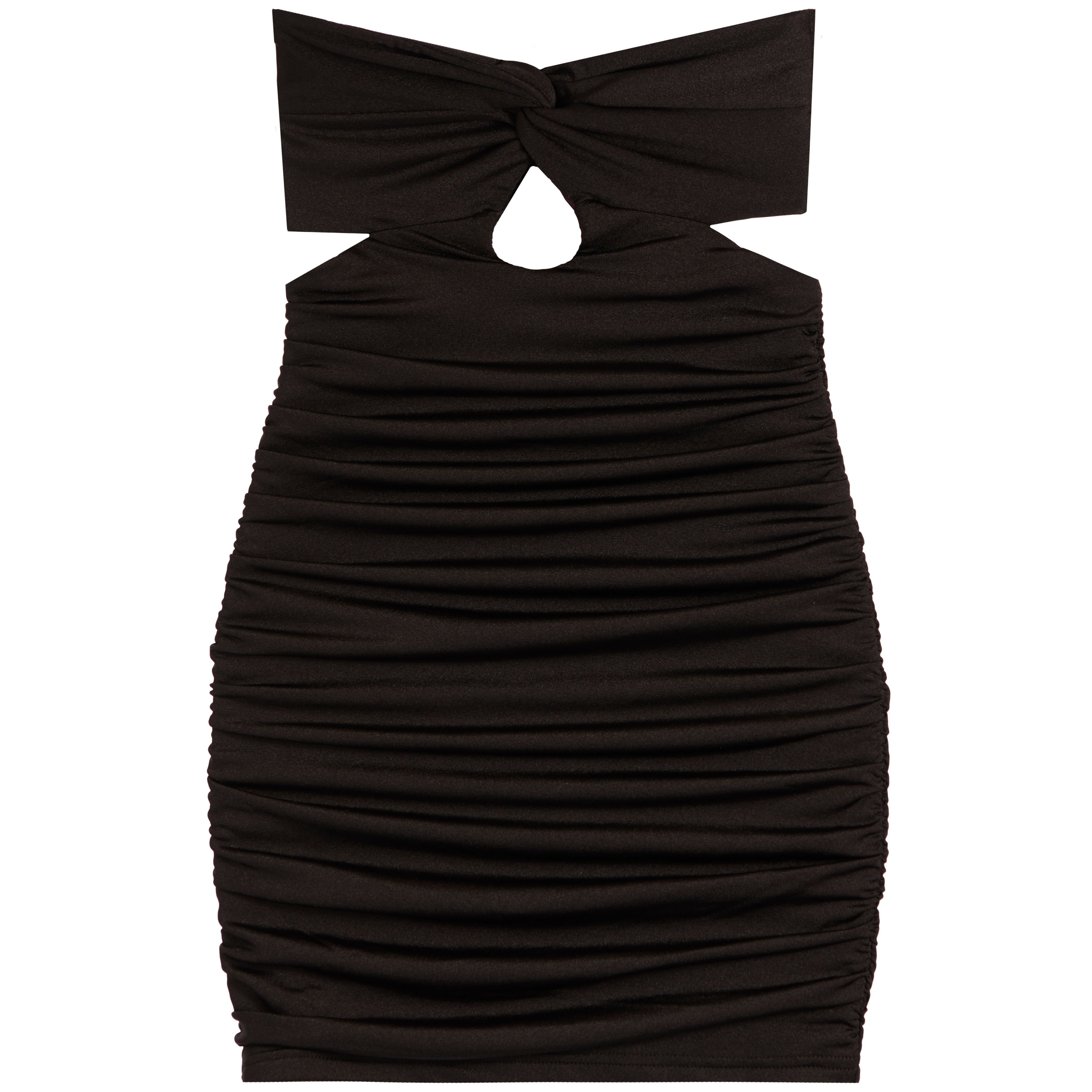 knot front bodycon dress Vasara Slinky Jersey Rose Detail Halter Neck Maxi Dress in Dark Teal