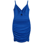 Katie J NYC Amelia Front Twist Shine Dress Cobalt