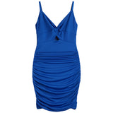 Katie J NYC Amelia Front Twist Shine Dress Cobalt
