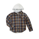 Earth Plaid Glen Hooded Shirt