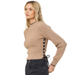 Mock Neck  Side Tie Sweater - Denny's