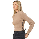 Mock Neck  Side Tie Sweater - Denny's