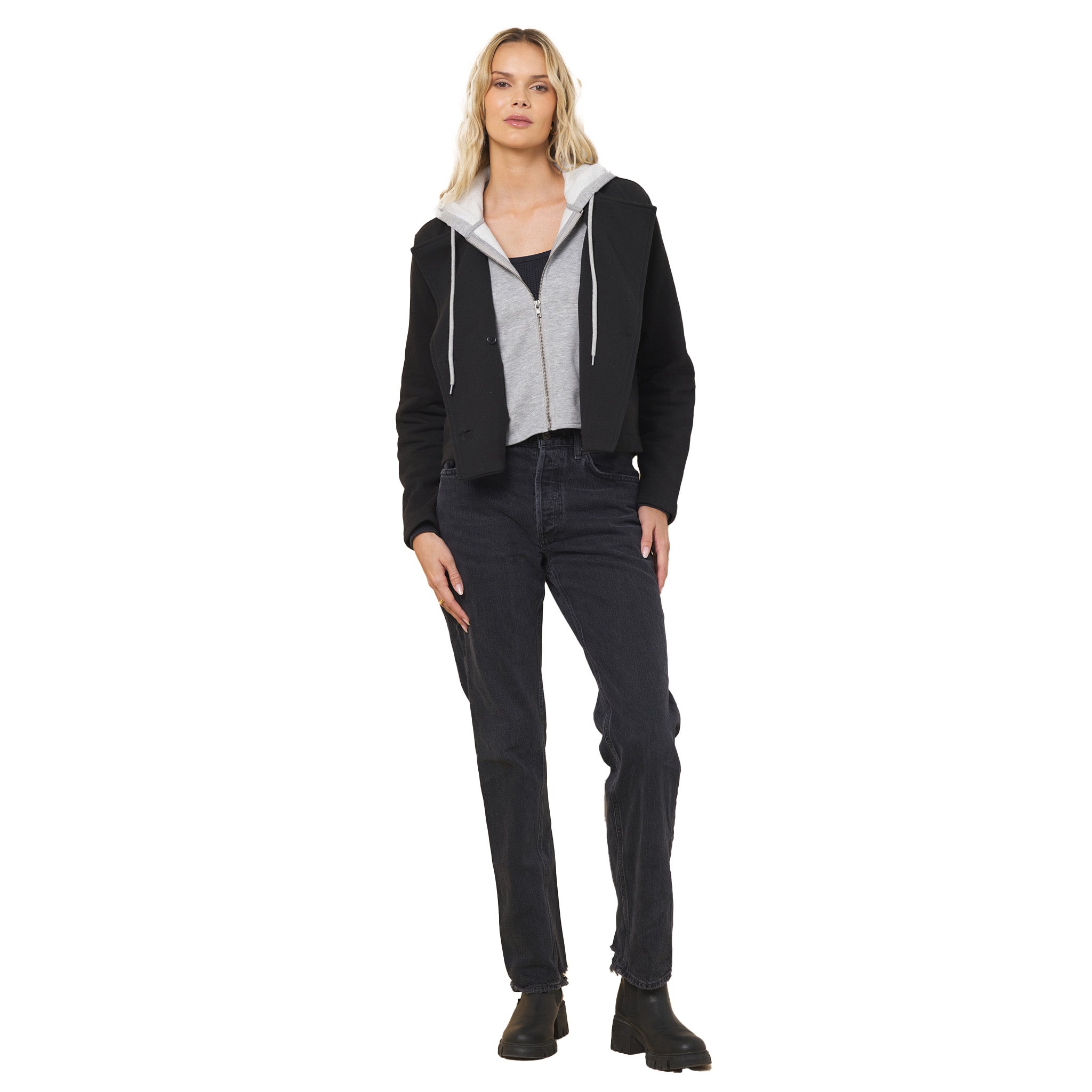 Fleece Hooded Blazer - Denny's