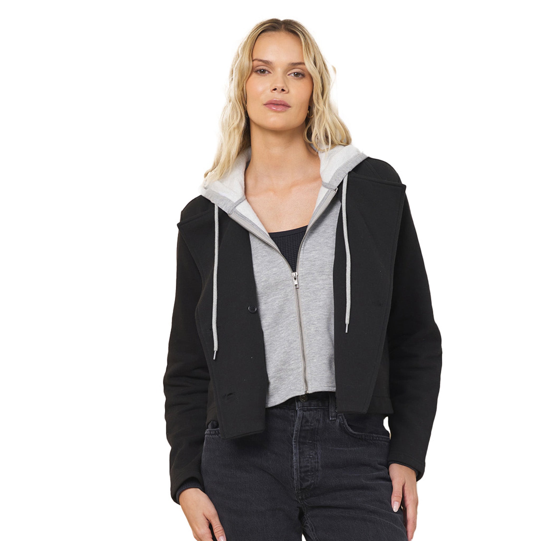 Fleece Hooded Blazer - Denny's