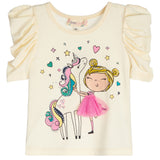 Unicorn Pleated Sleeve Tee - Denny's
