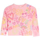 All Over Emoji Long Sleeve Sweater