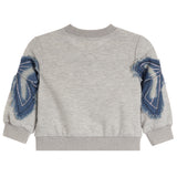 Denim Bows Long Sleeve Top