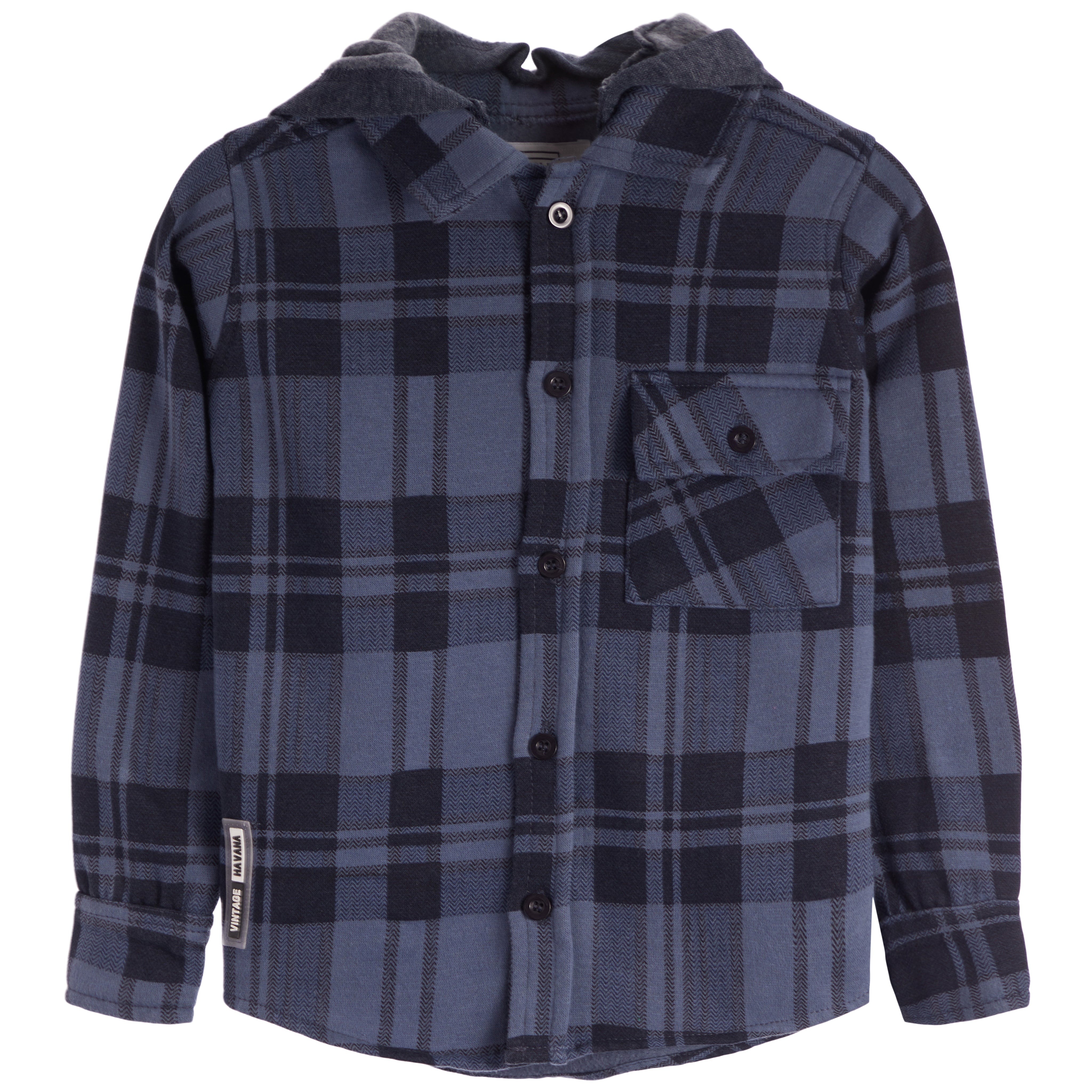 Plaid Button Down With Hood - Denny's