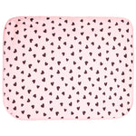 Pink Thermal Blanket with Black Hearts