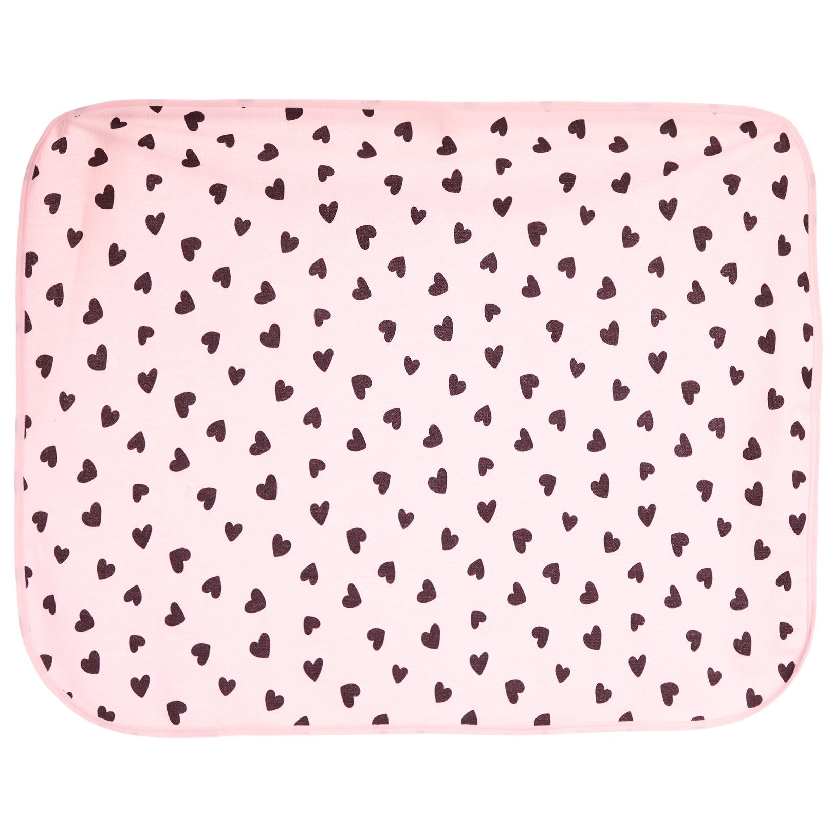 Pink Thermal Blanket with Black Hearts