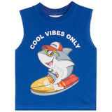 Cool Vibes Shark Surfing Muscle Tee