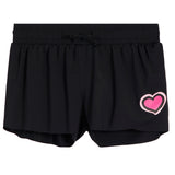 Flyaway Short With Double Pink Heart