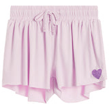 Purple Glitter Heart Flyaway Short