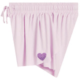 Purple Glitter Heart Flyaway Short