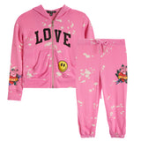 2pc Bleached Tattoo Hoodie and Jogger Set - Denny's