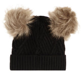 Textured Double Pom Beanie