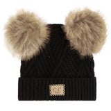 Textured Double Pom Beanie