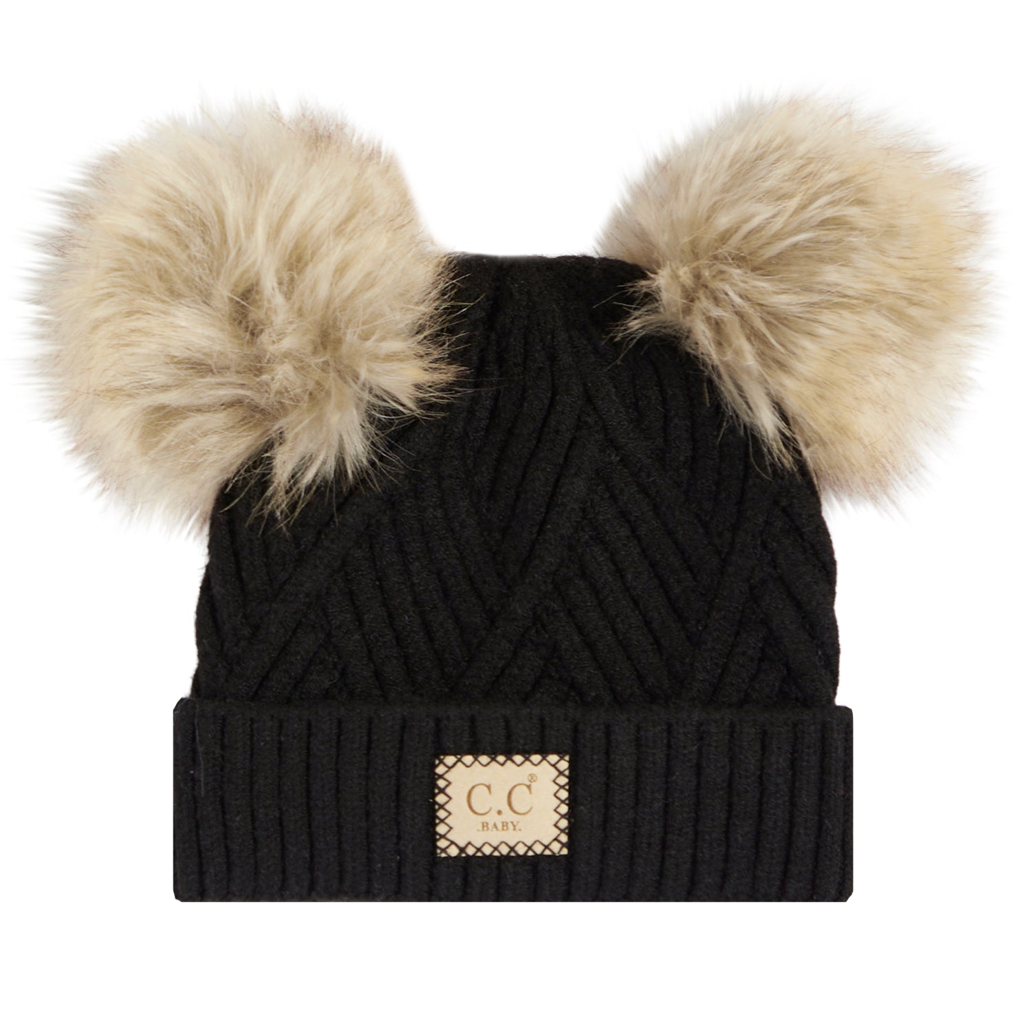 Textered Double Pom Beanie - Denny's
