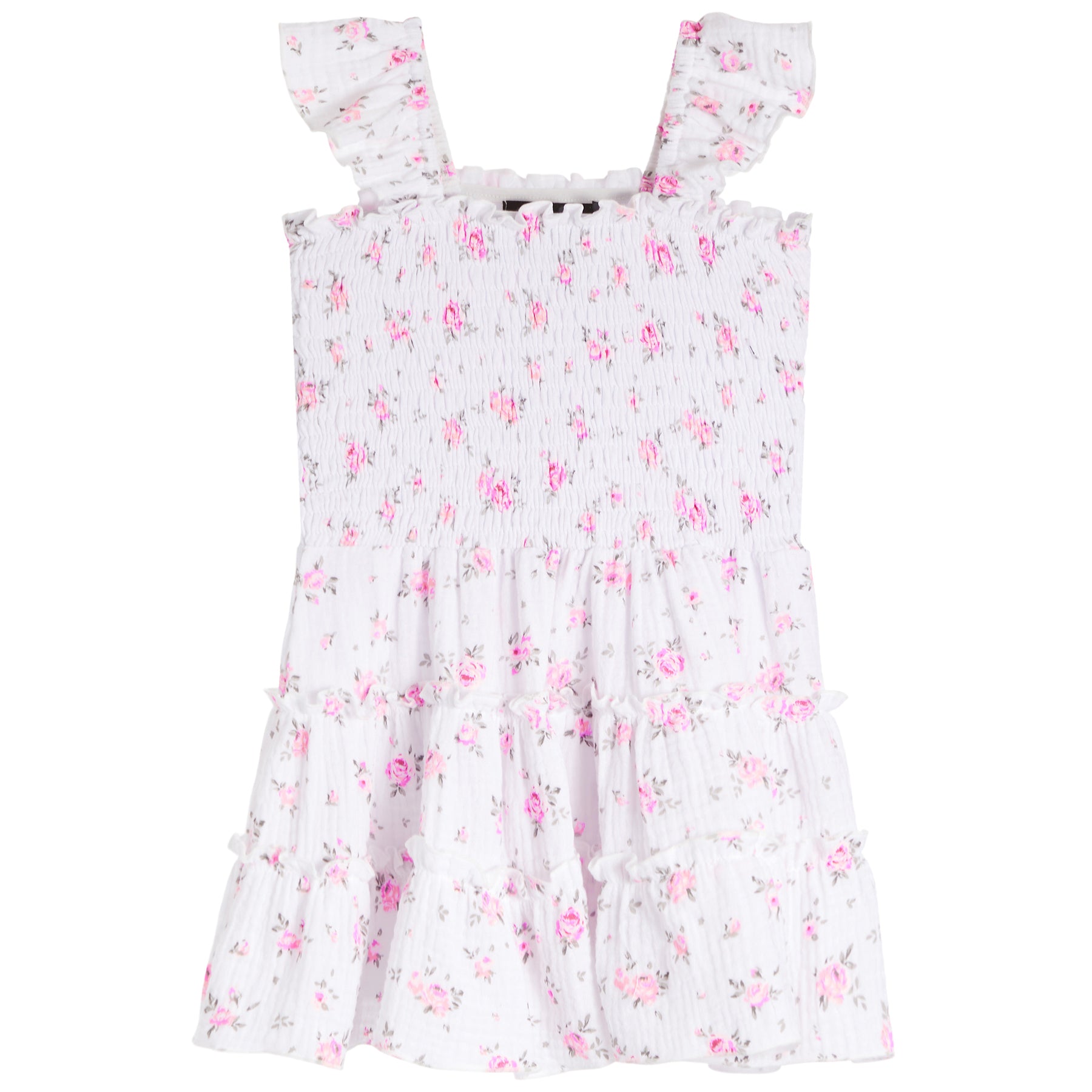 Floral Flutter Sleeve Smock Dress - Denny's