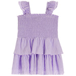 Flutter Sleeve Eyelet Smock Dress - Denny's