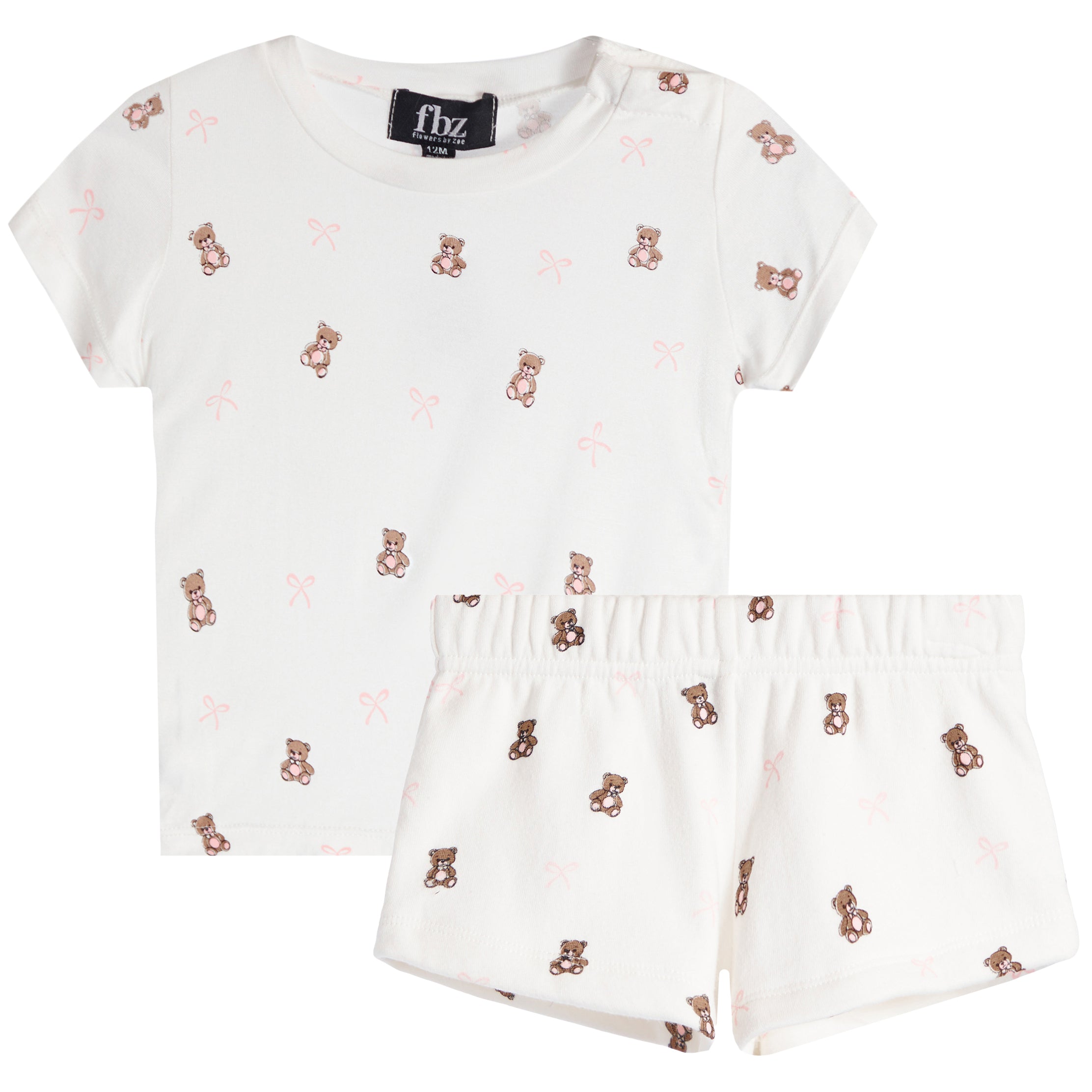2pc Bear & Bows Short Set - Denny's