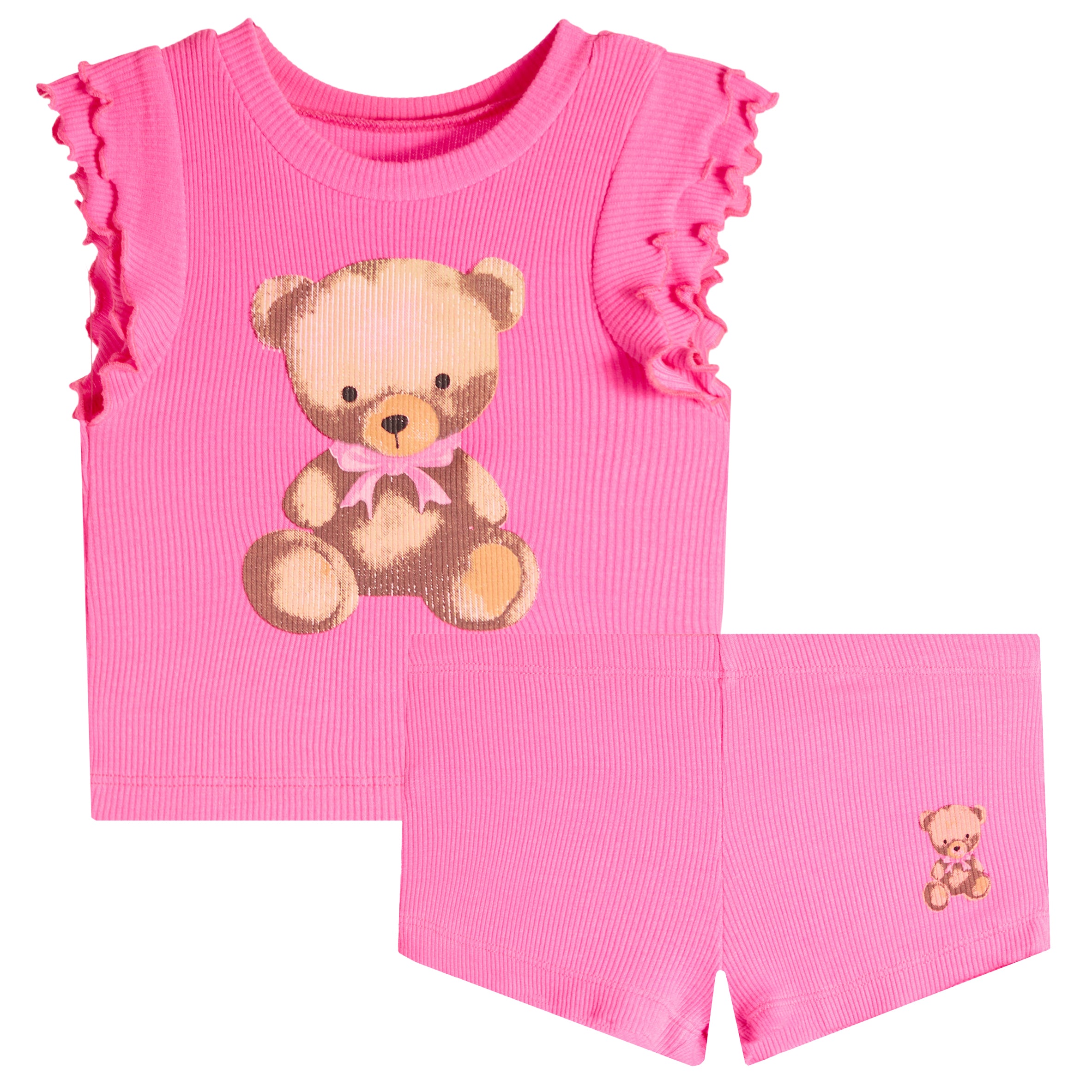 2pc Bear Ruffle Tee & Short Set - Denny's