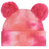 Double Pom Tie Dye Beanie Fuschia Pink