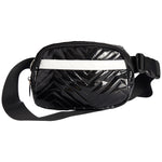 Black Quilted Patent Waist Bag - Denny's