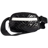 Black Quilted Patent Waist Bag - Denny's