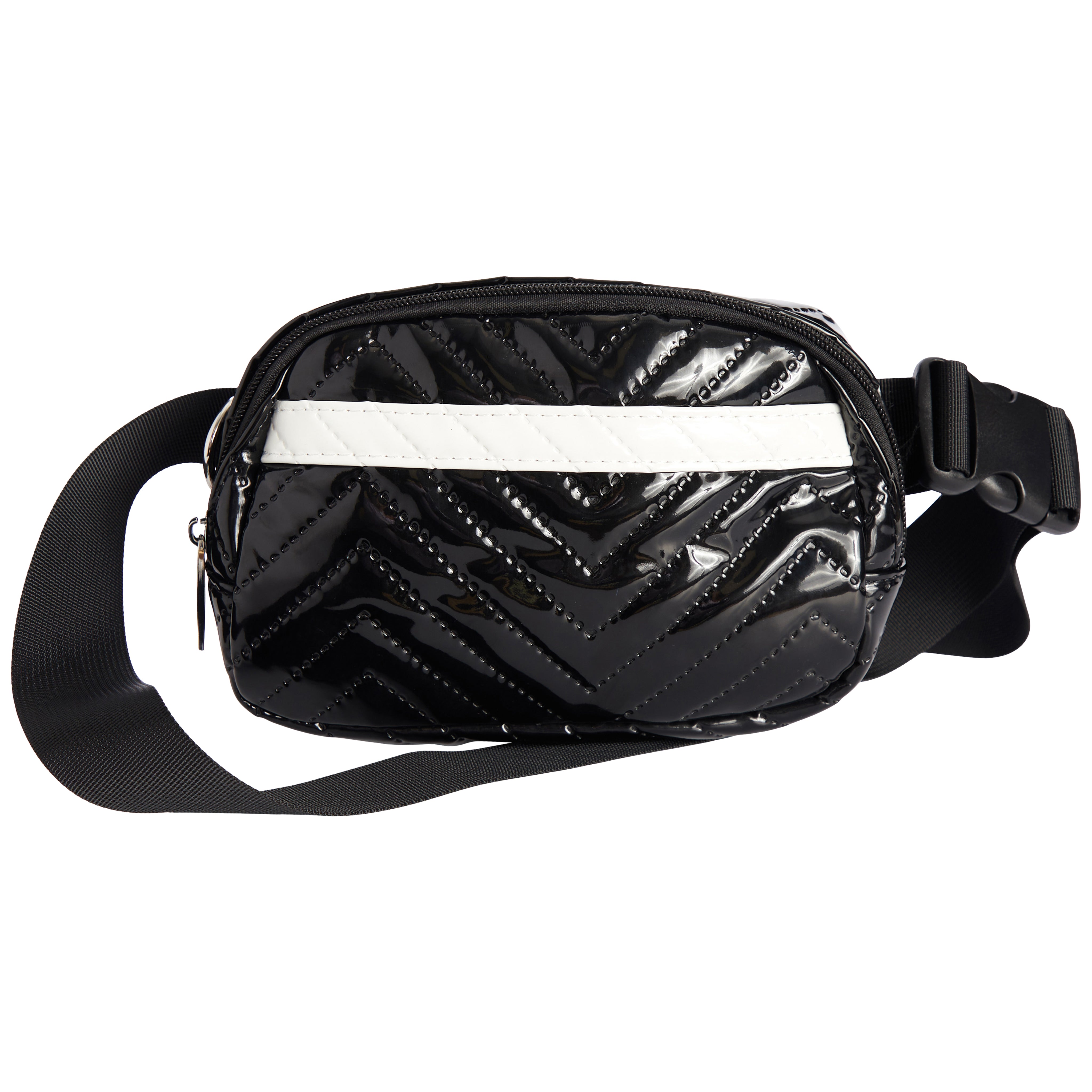 Black Quilted Patent Waist Bag - Denny's