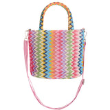 Chevron Stripe Raffia Tote Bag - Denny's