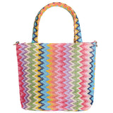 Chevron Stripe Raffia Tote Bag - Denny's