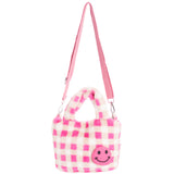 Smiley Checker Fur Tote - Denny's
