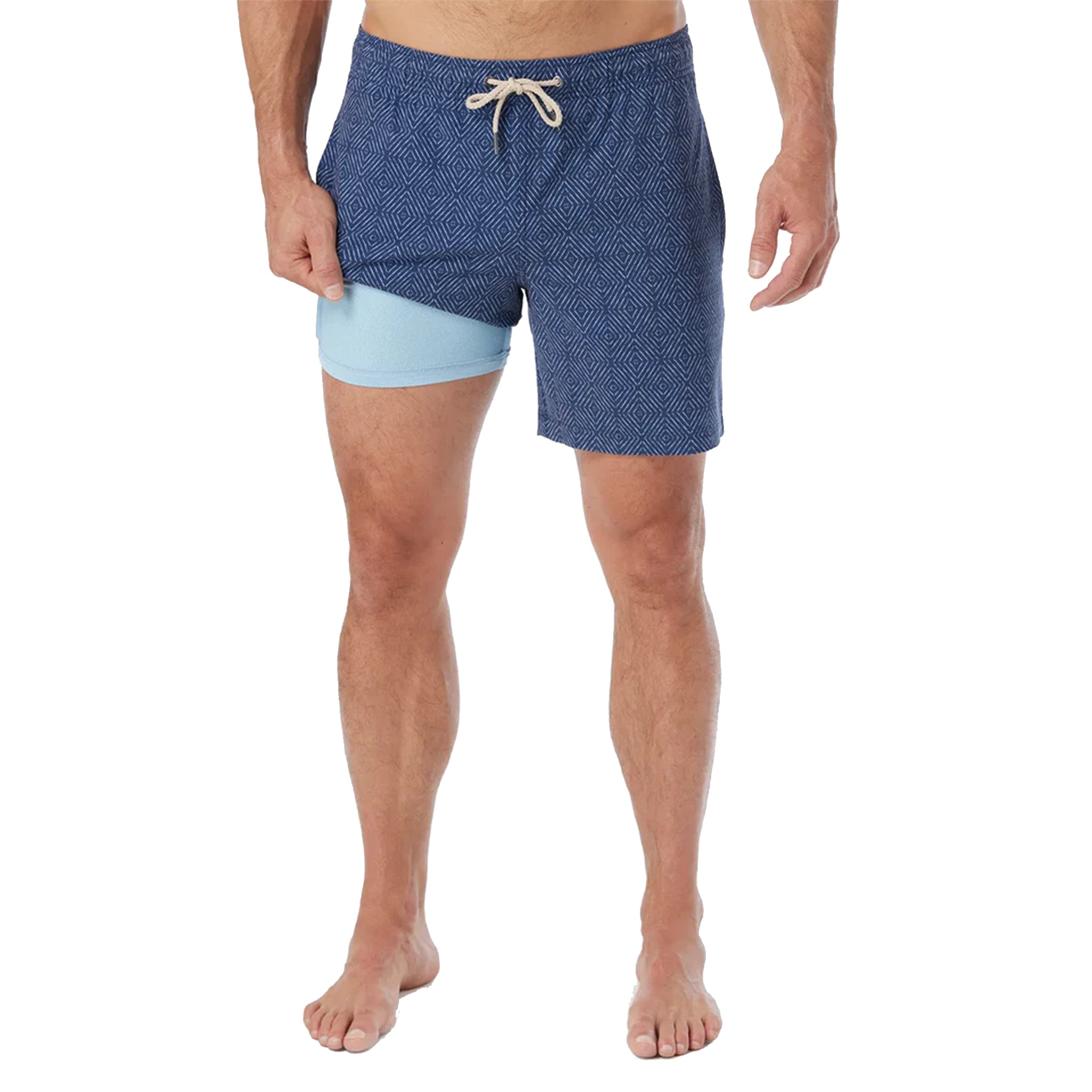 Navy Shibori Bayberry 7in Swim - Denny's