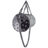 Two Tone Black Bandana Denim Duffle - Denny's