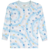 2pc Long Sleeve Challah Back Blue PJ Set