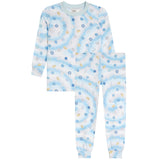 2pc Long Sleeve Challah Back Blue PJ Set