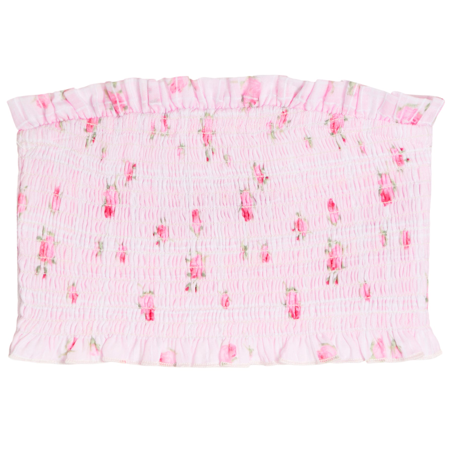 Bea Pink Rose Smock Tube Top - Denny's